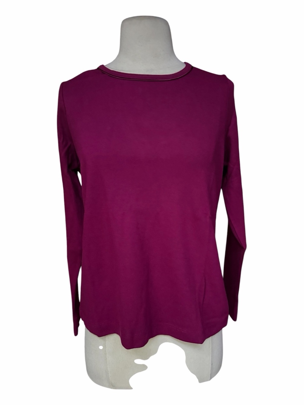 NWT Lands’ End 100% Cotton Raspberry Wine Knit Sleep Crew Top